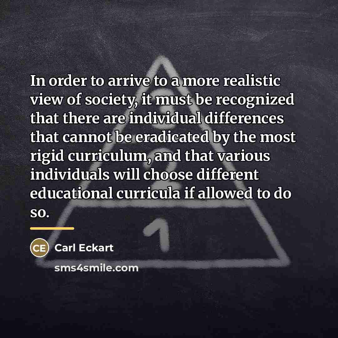 “In order to arrive to a more realistic view of…” quote by Carl Eckart