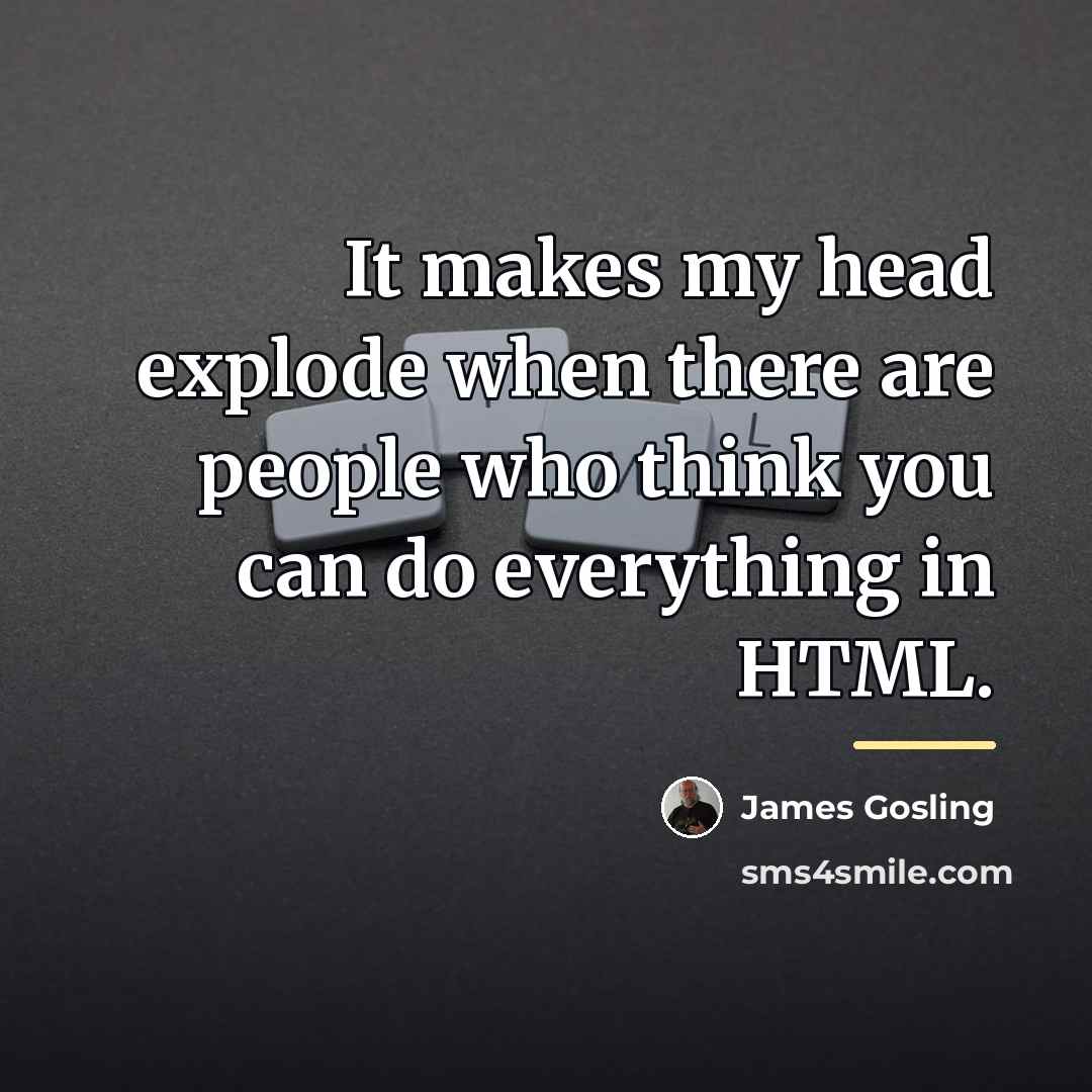 “It makes my head explode when there are people who…” quote by James Gosling