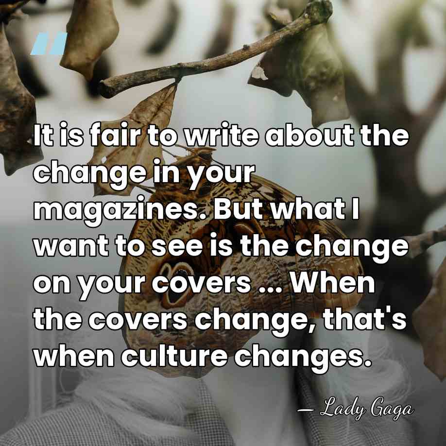 It is fair to write about the change in your magazines. But&hellip; - Lady Gaga