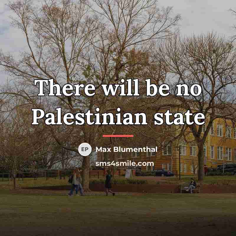“There will be no Palestinian state…” quote by Max Blumenthal