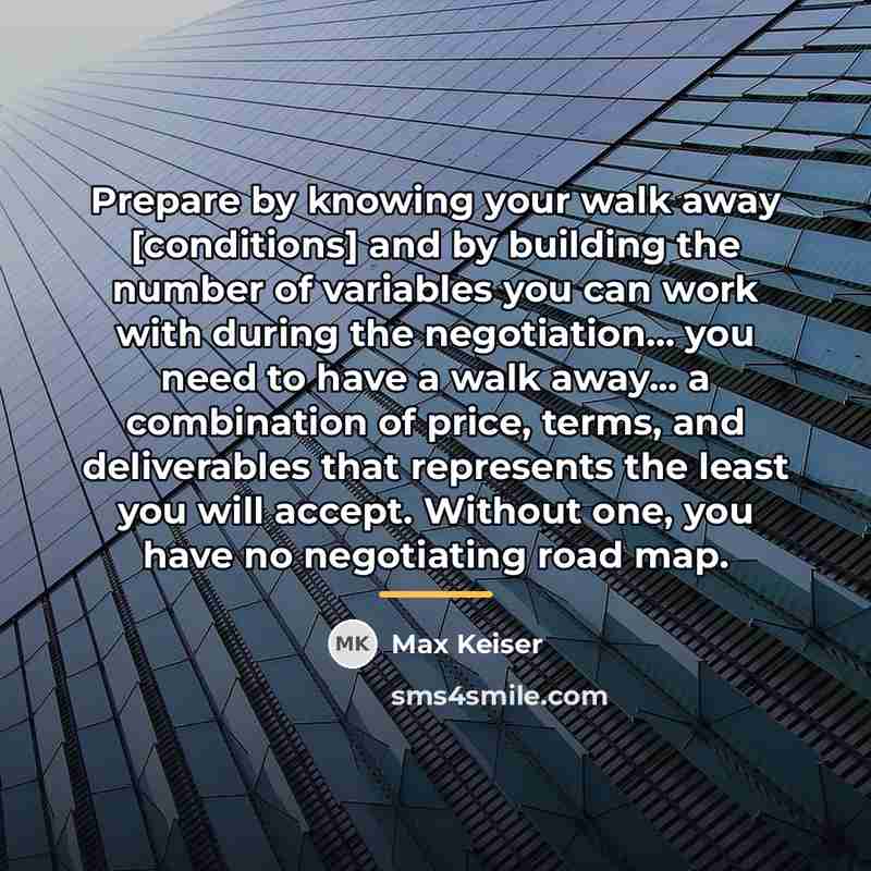 “Prepare by knowing your walk away [conditions] and by building…” quote by Max Keiser