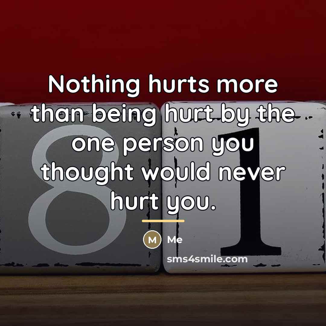 “Nothing hurts more than being hurt by the one person…” quote by Me