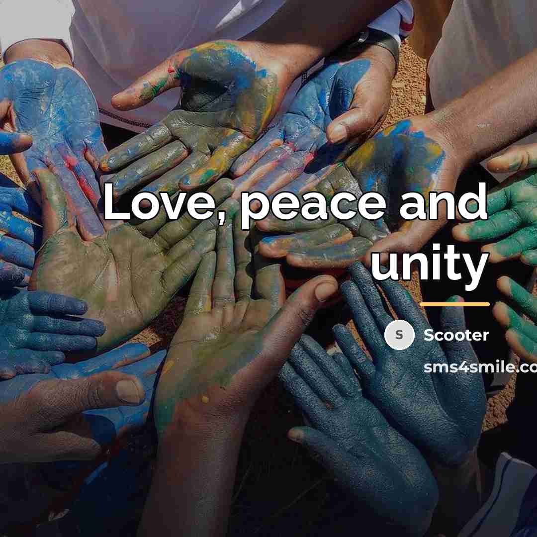 “Love, peace and unity…” quote by Scooter