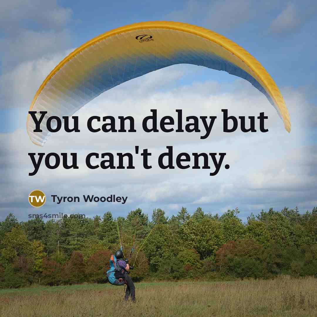 “You can delay but you can't deny.…” quote by Tyron Woodley
