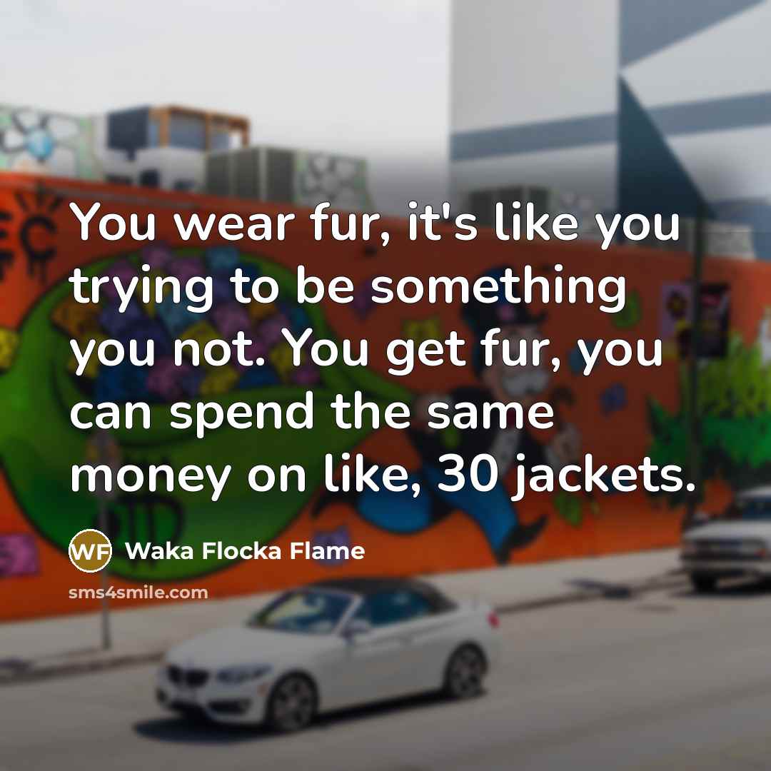 “You wear fur, it's like you trying to be something…” quote by Waka Flocka Flame