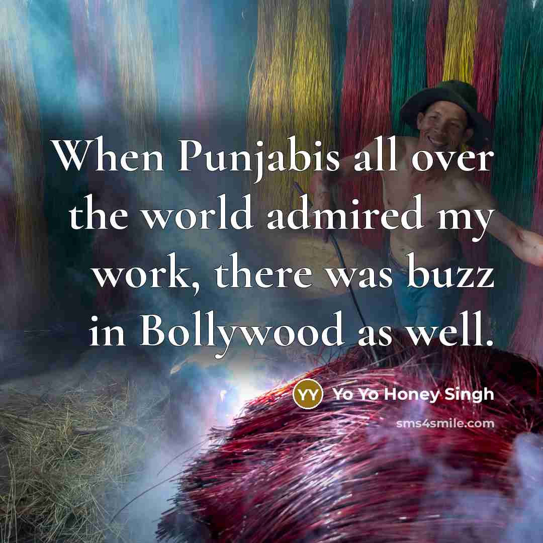 “When Punjabis all over the world admired my work, there…” quote by Yo Yo Honey Singh