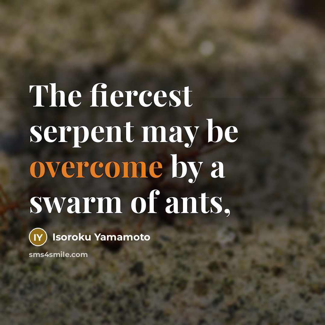 “The fiercest serpent may be overcome by a swarm of…” quote by Isoroku Yamamoto
