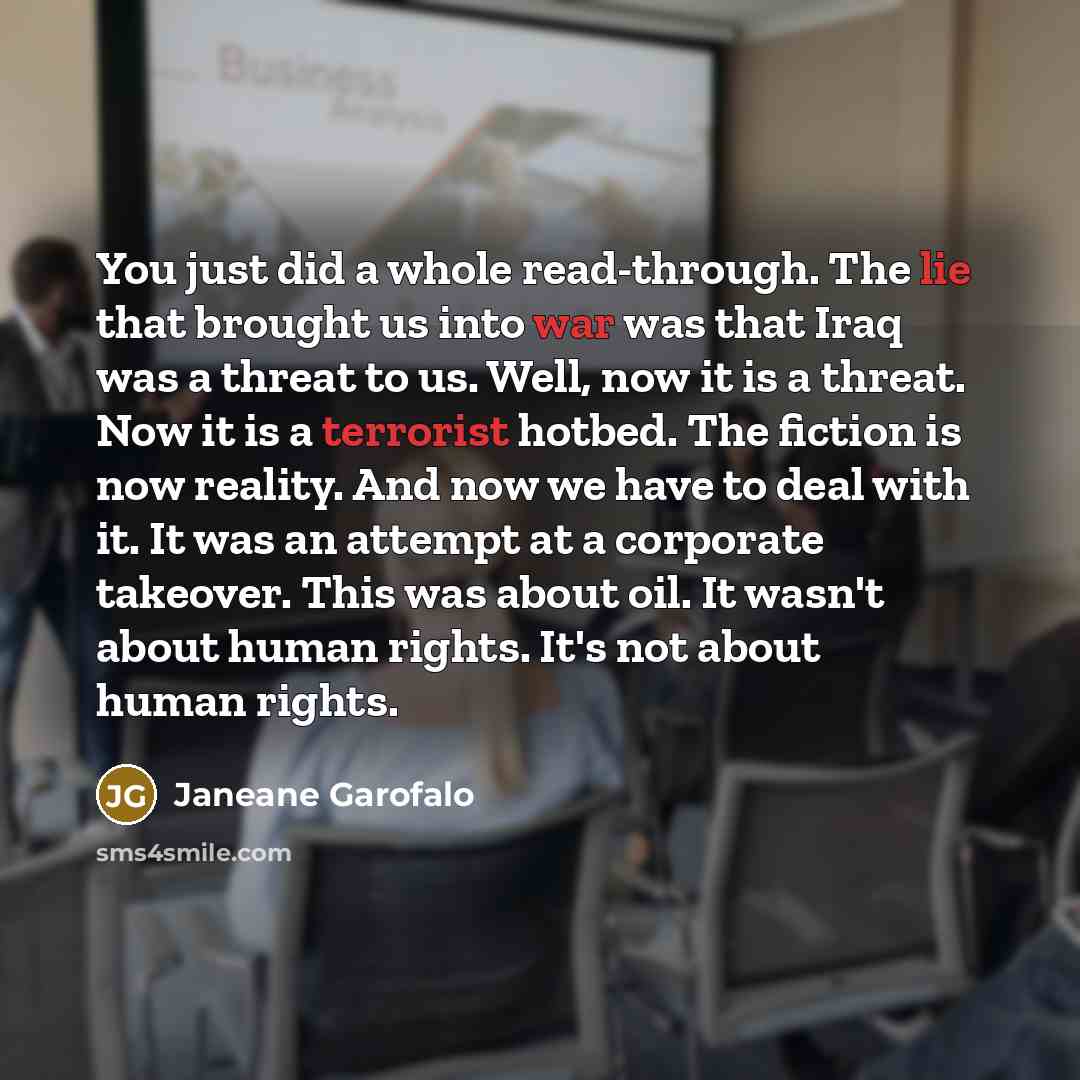 “You just did a whole read-through. The lie that brought…” quote by Janeane Garofalo