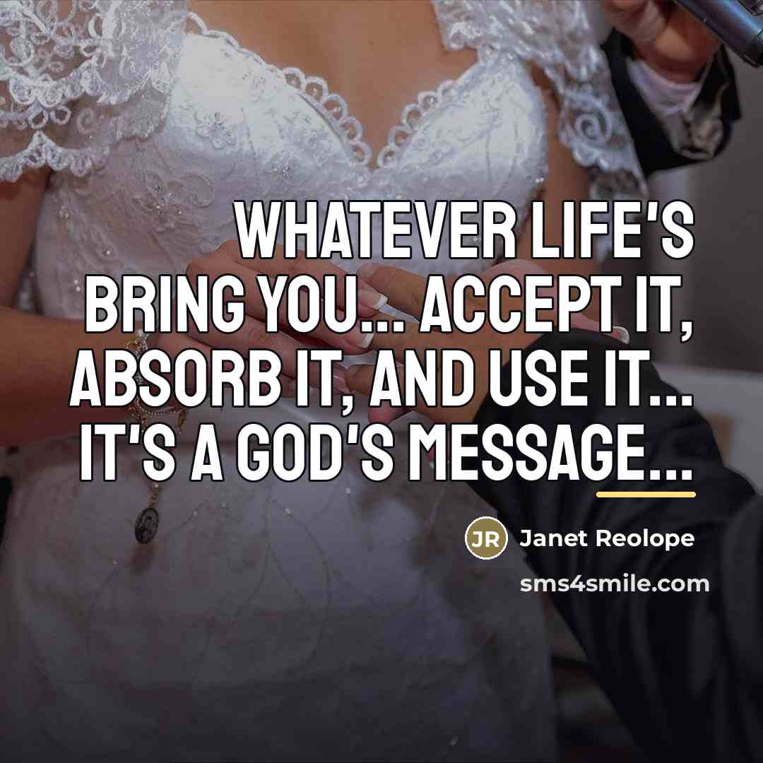 “Whatever life's bring you... Accept it, Absorb it, and Use…” quote by Janet Reolope