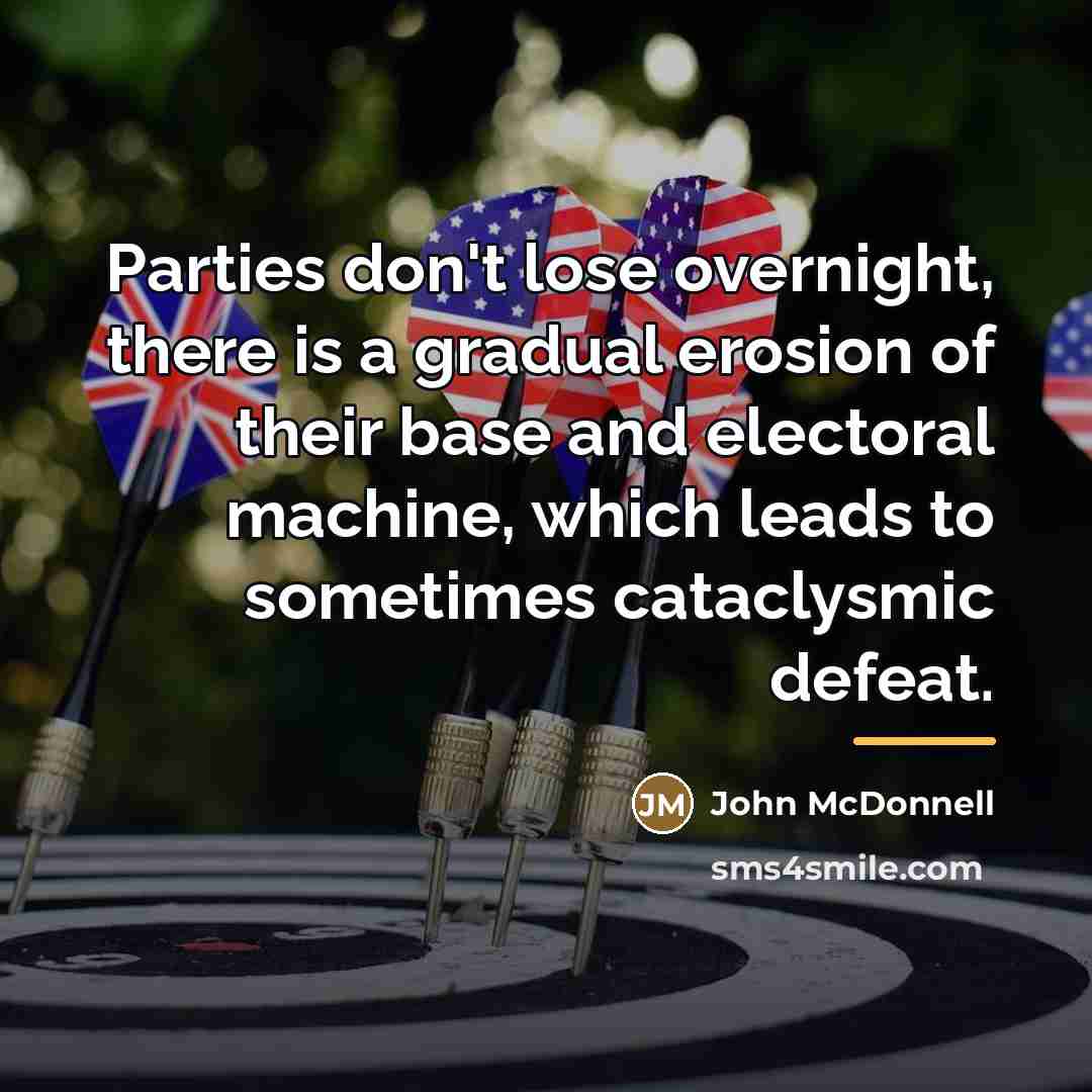 “Parties don't lose overnight, there is a gradual erosion of…” quote by John McDonnell
