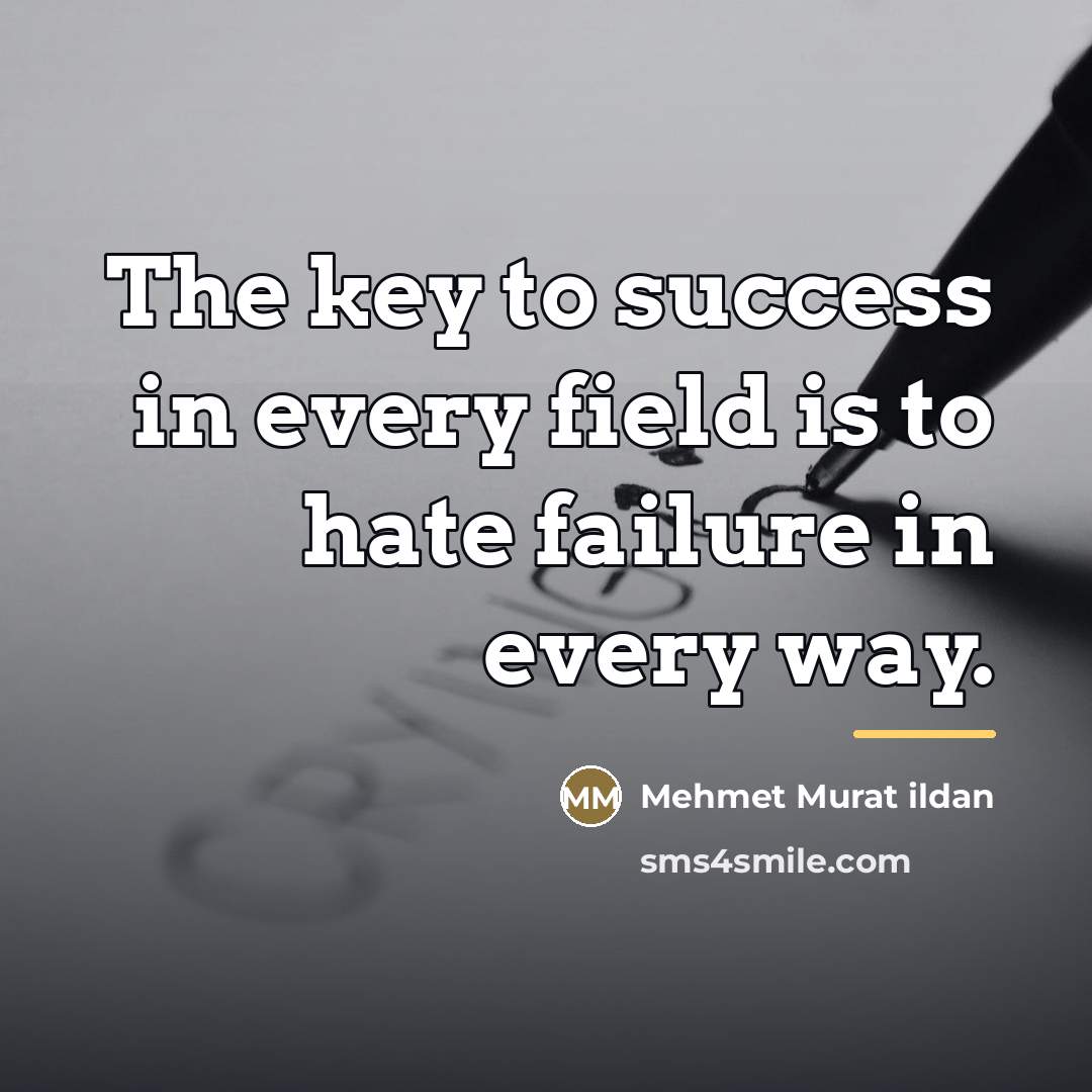 “The key to success in every field is to hate…” quote by Mehmet Murat Ildan