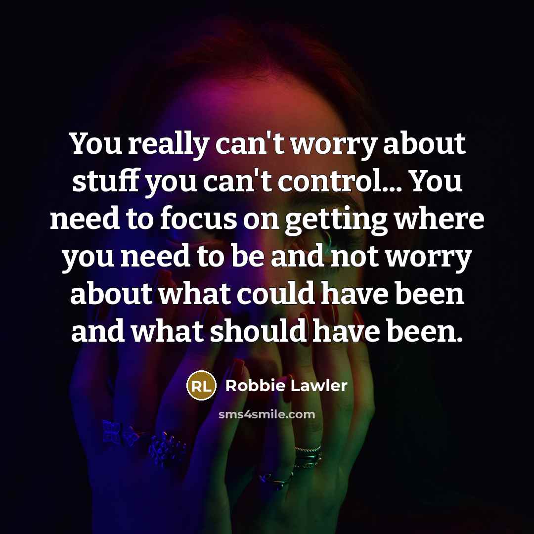 “You really can't worry about stuff you can't control... You…” quote by Robbie Lawler