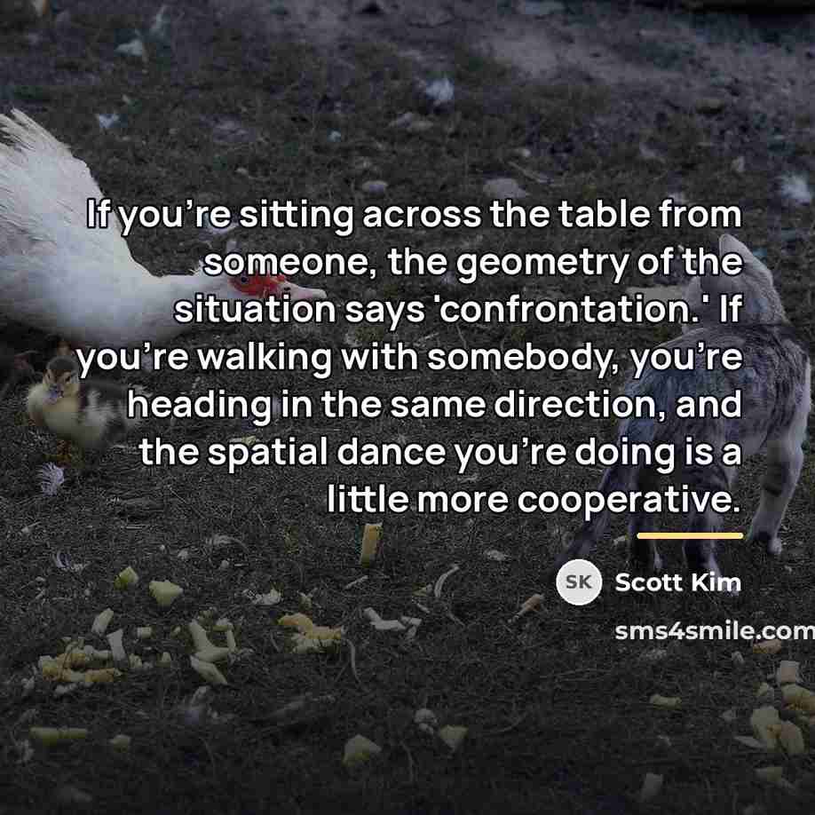 “If you're sitting across the table from someone, the geometry…” quote by Scott Kim