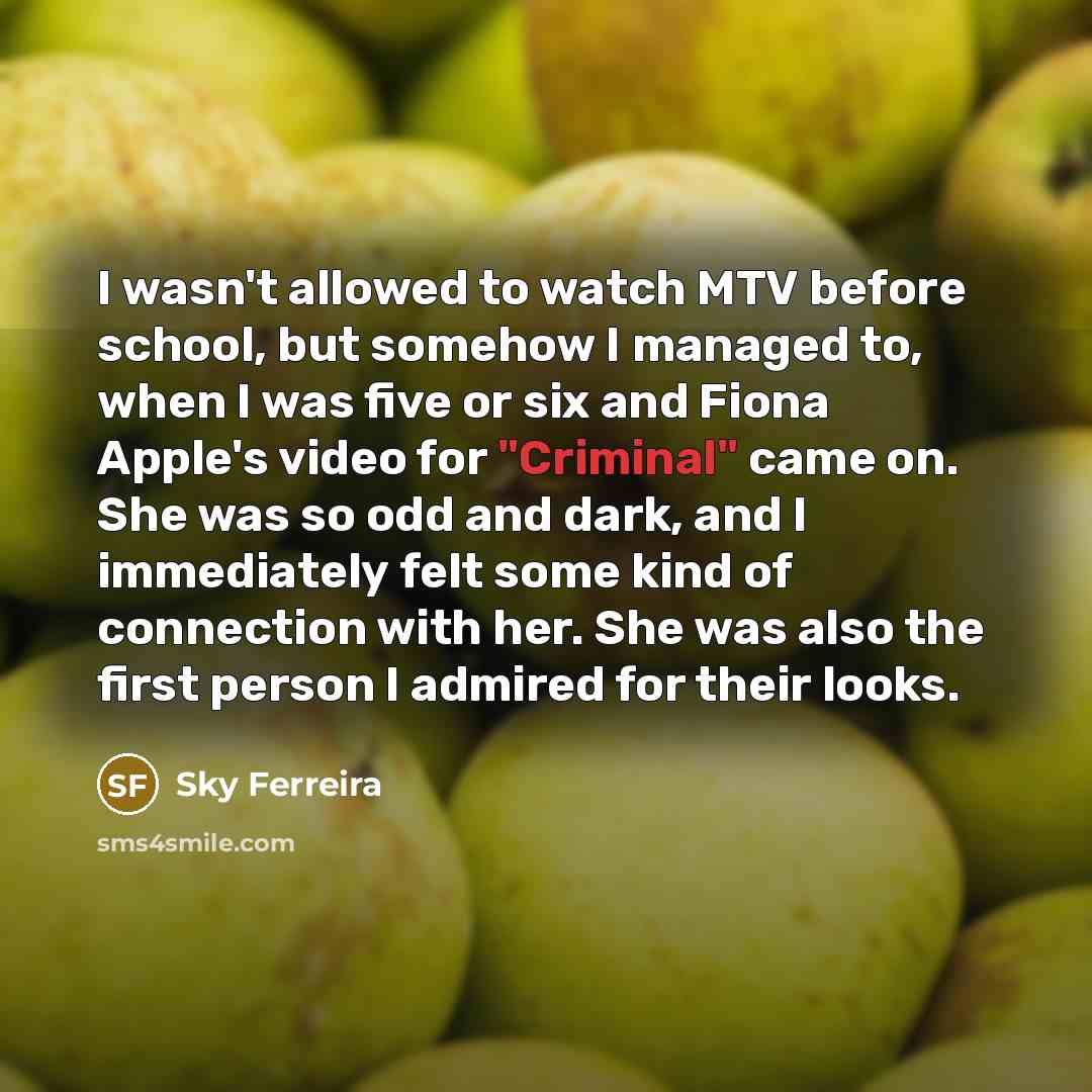 “I wasn't allowed to watch MTV before school, but somehow…” quote by Sky Ferreira
