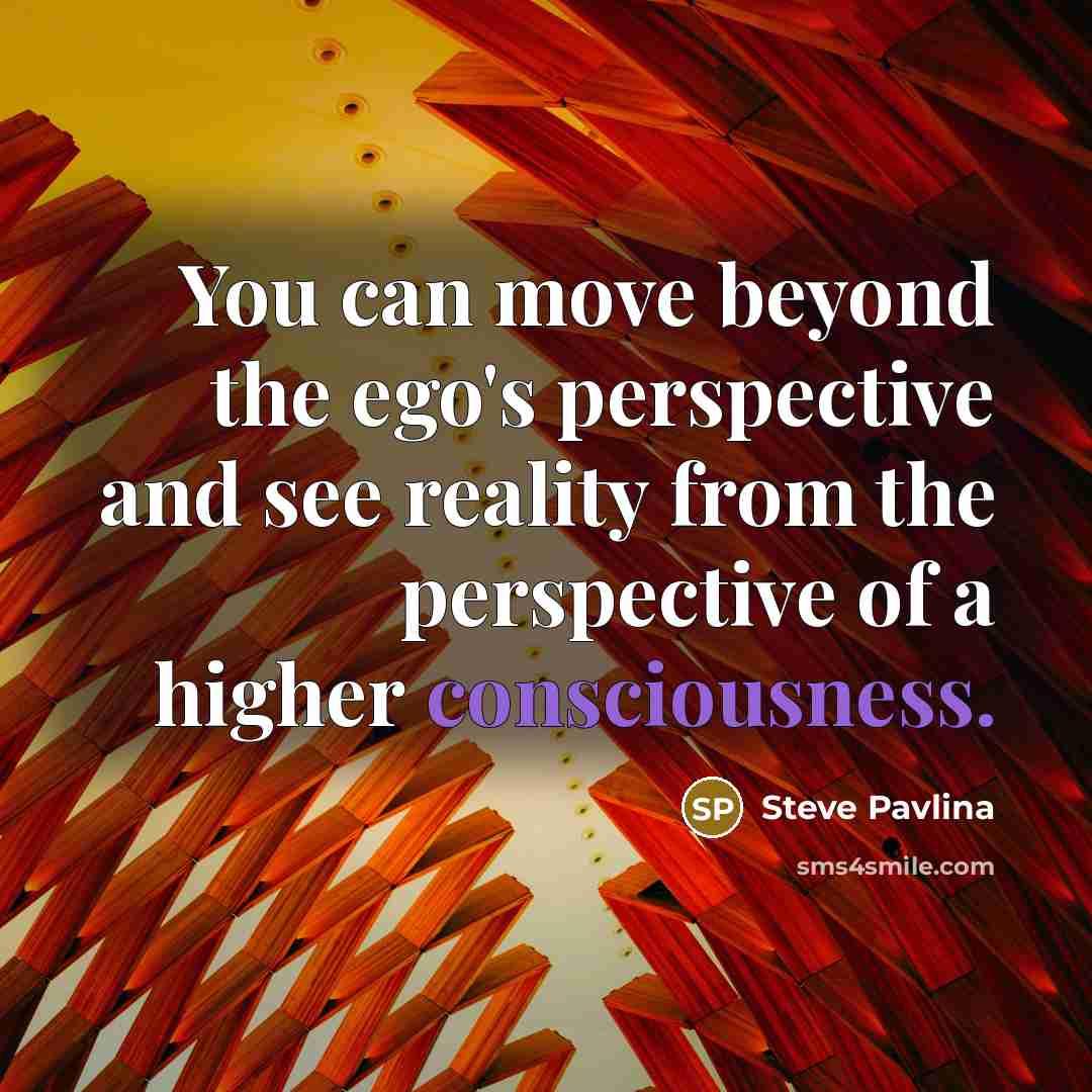 “You can move beyond the ego's perspective and see reality…” quote by Steve Pavlina