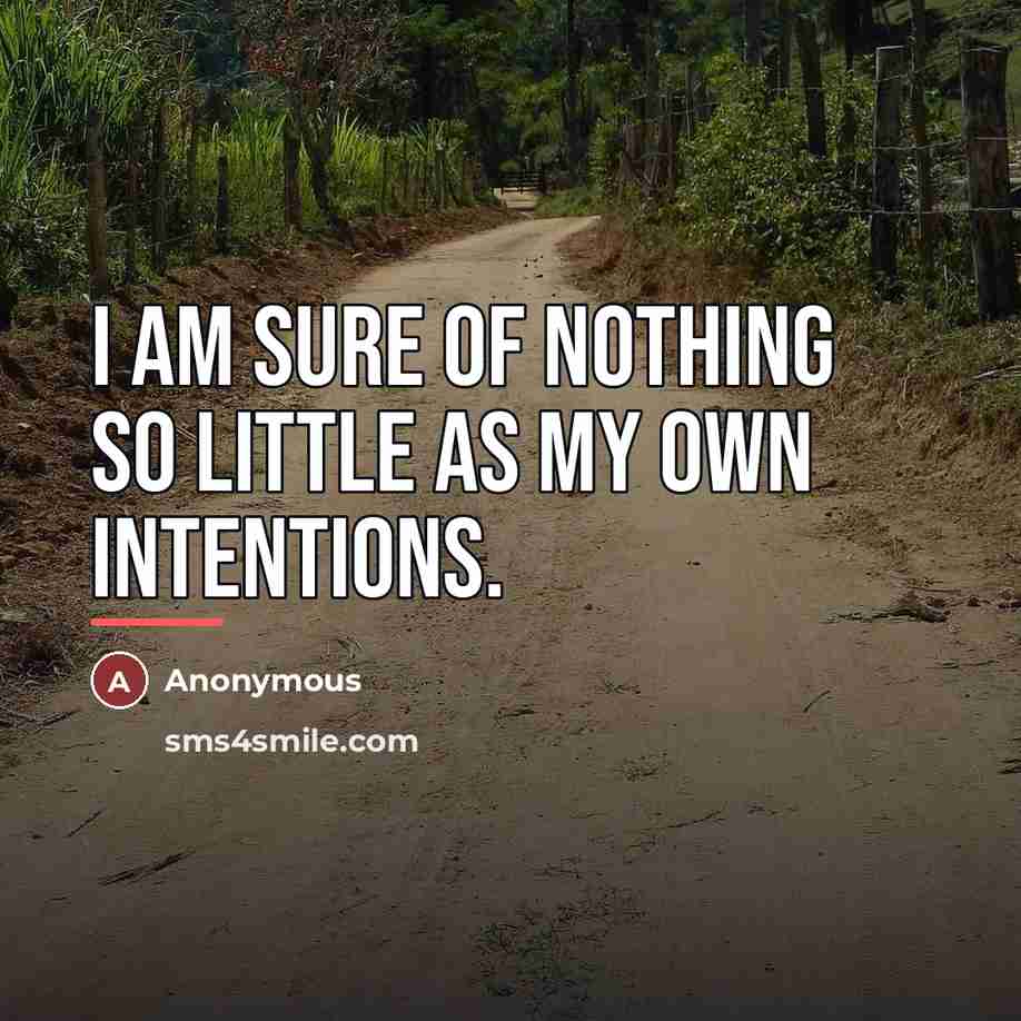 “I am sure of nothing so little as my own…” quote by Anonymous