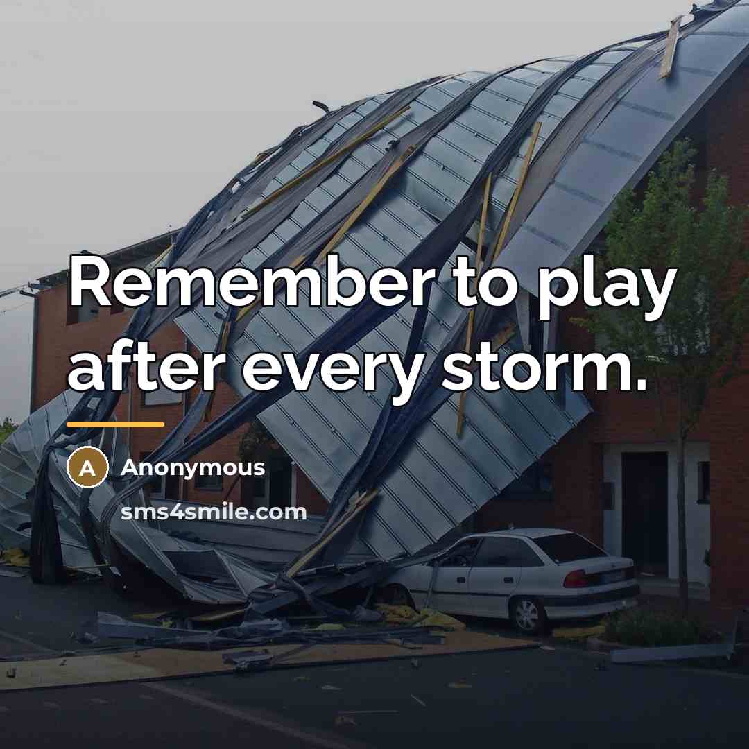 “Remember to play after every storm.…” quote by Anonymous