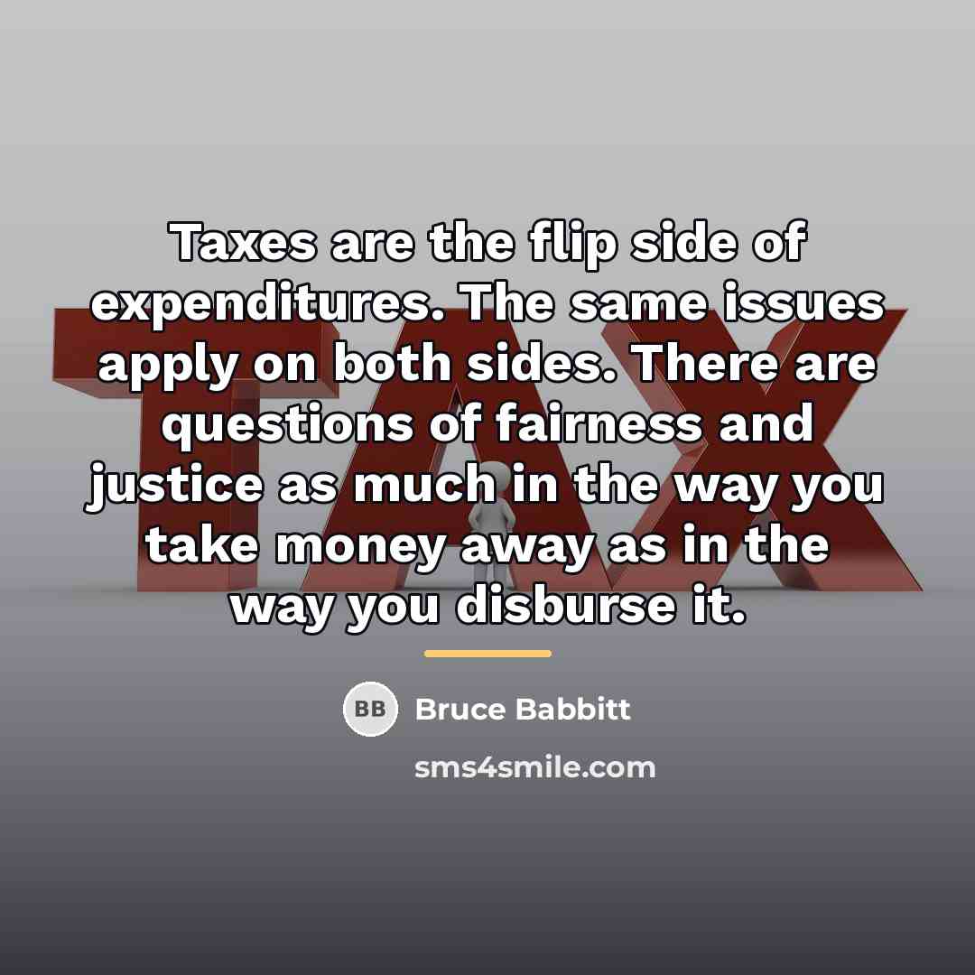 “Taxes are the flip side of expenditures. The same issues…” quote by Bruce Babbitt
