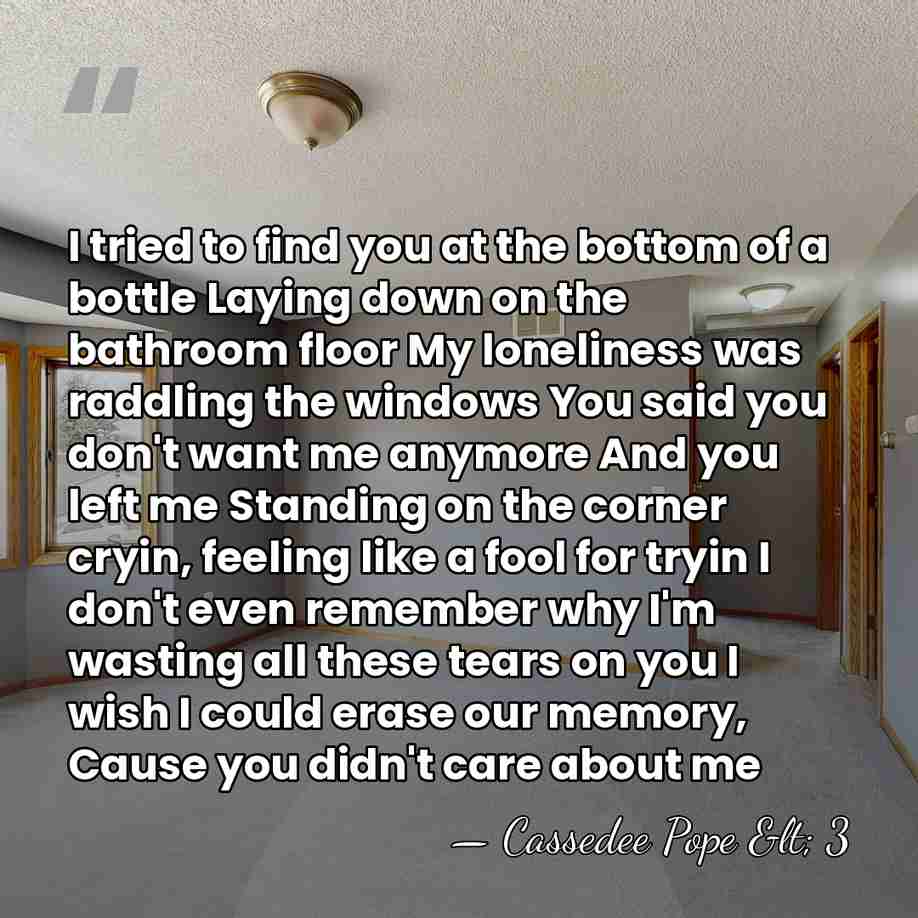 I tried to find you at the bottom of a bottle Laying&hellip; - Cassedee Pope < 3