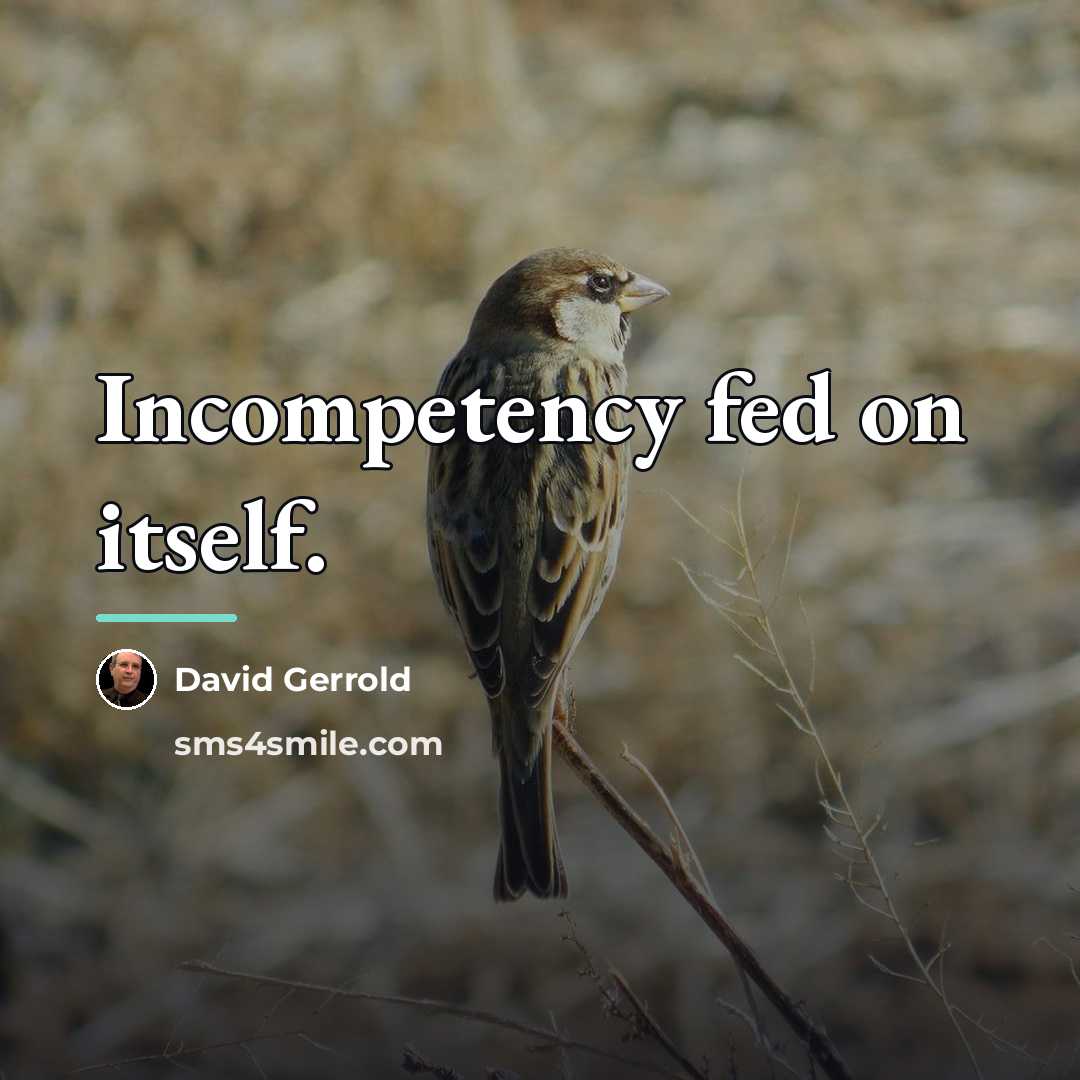 “Incompetency fed on itself.…” quote by David Gerrold