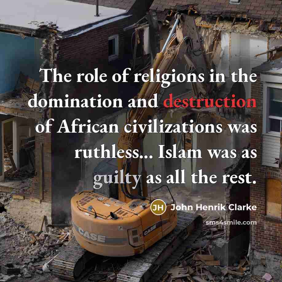 “The role of religions in the domination and destruction of…” quote by John Henrik Clarke