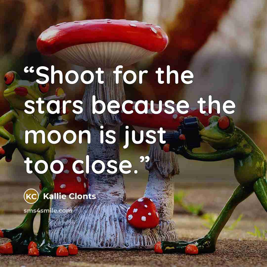 “Shoot for the stars because the moon is just too close.” quote by Kallie Clonts