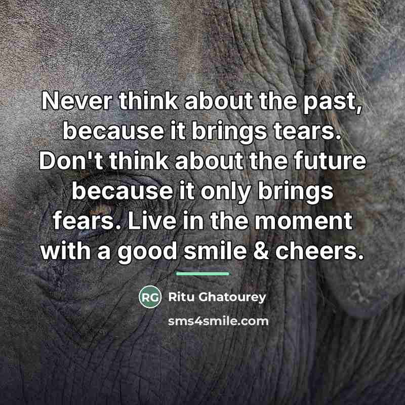 “Never think about the past, because it brings tears. Don't…” quote by Ritu Ghatourey