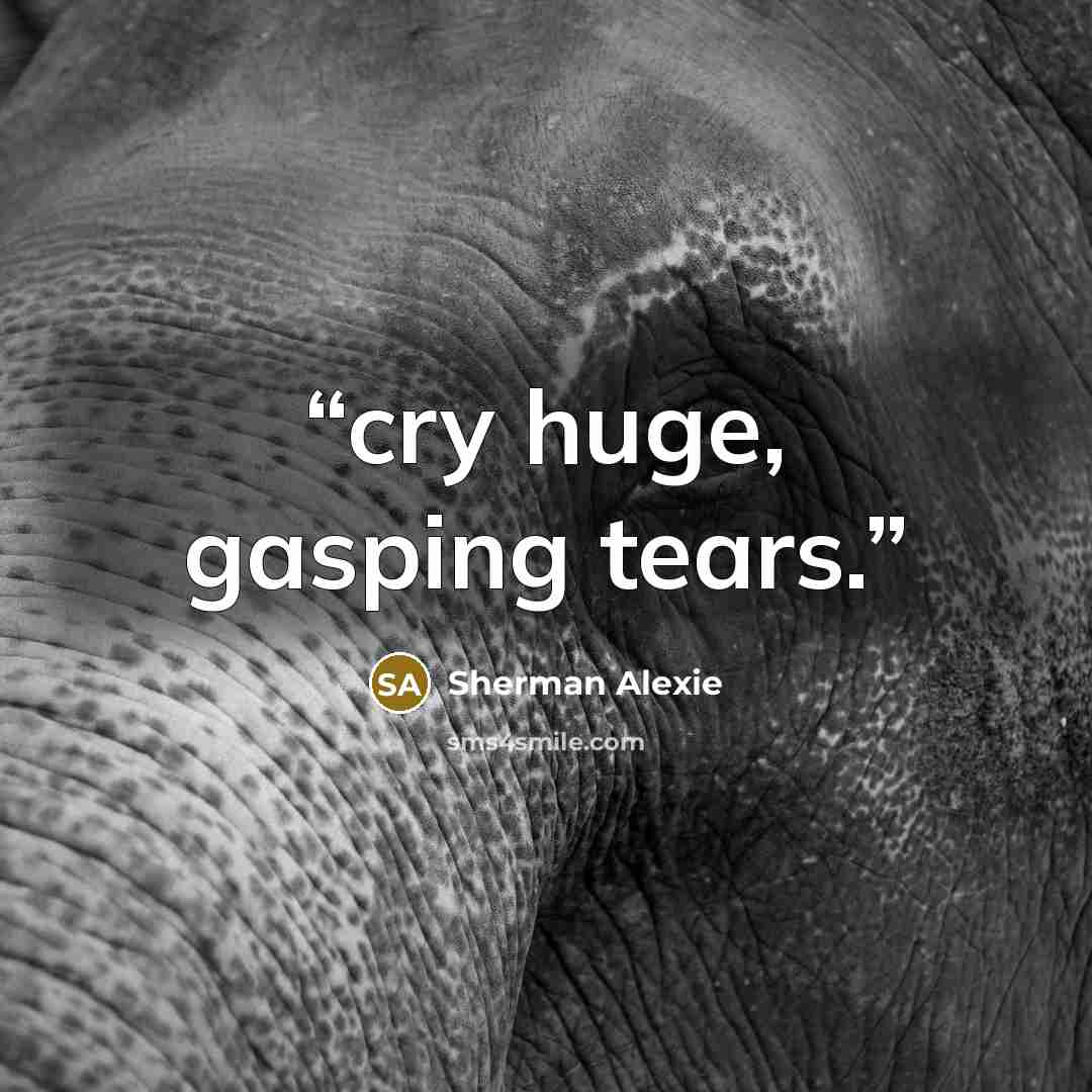 “cry huge, gasping tears.” quote by Sherman Alexie