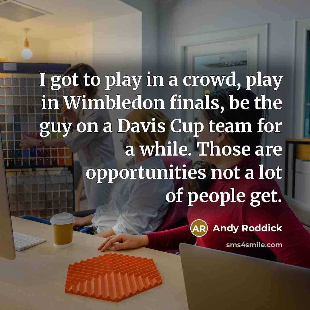 “I got to play in a crowd, play in Wimbledon…” quote by Andy Roddick
