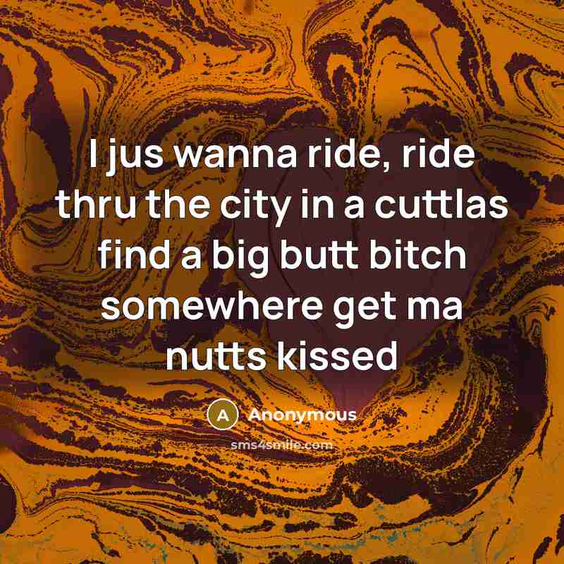 “I jus wanna ride, ride thru the city in a…” quote by Anonymous