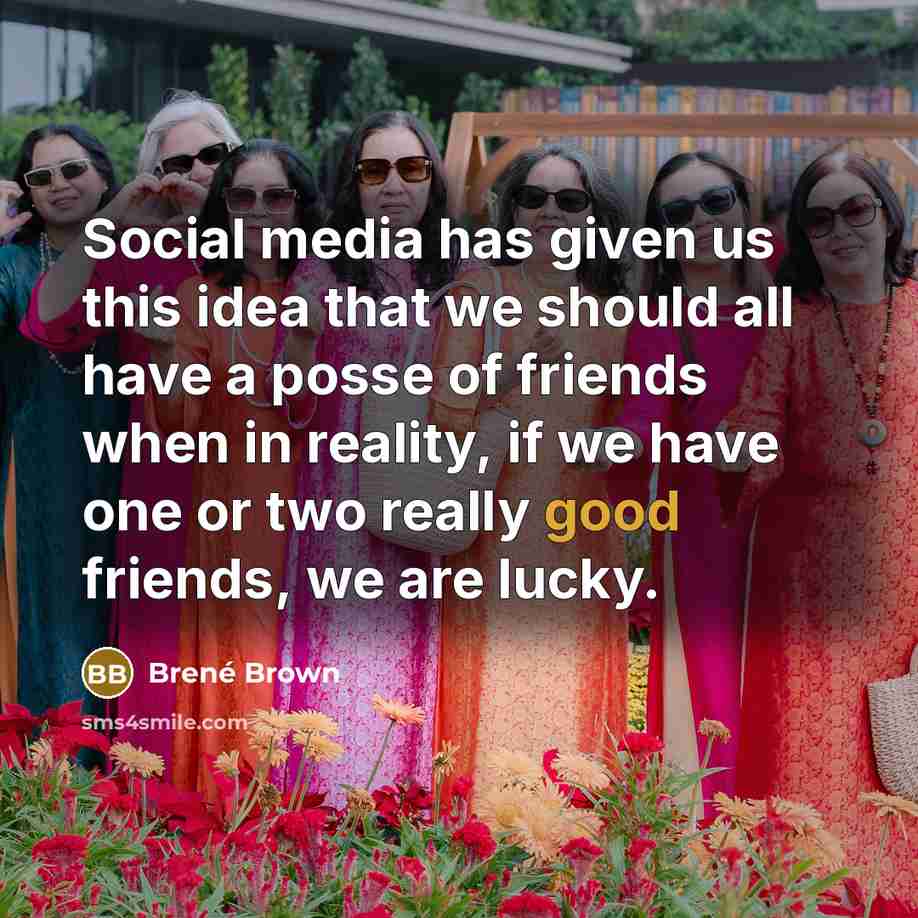 “Social media has given us this idea that we should…” quote by Brené Brown