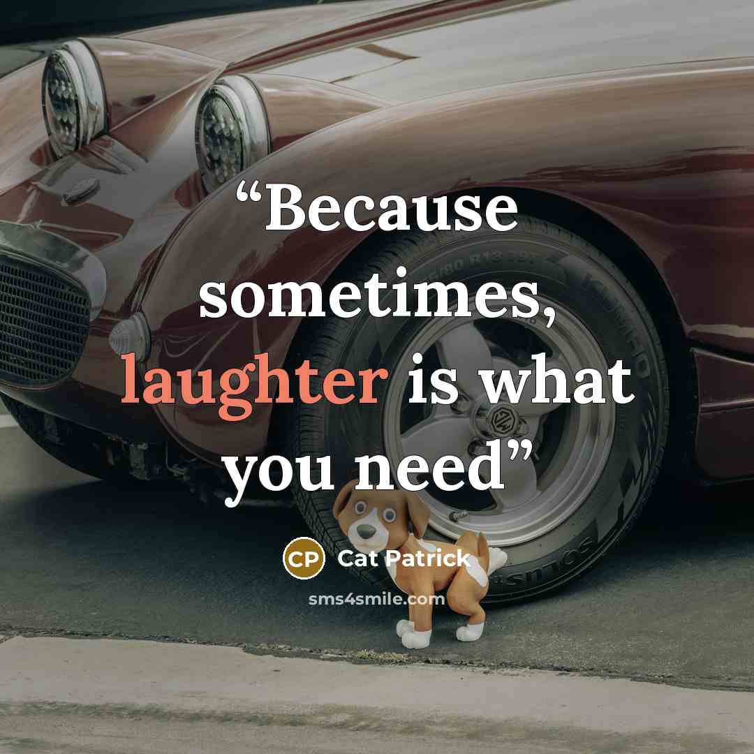 “Because sometimes, laughter is what you need” quote by Cat Patrick