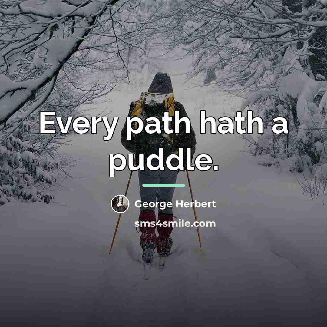 “Every path hath a puddle.…” quote by George Herbert