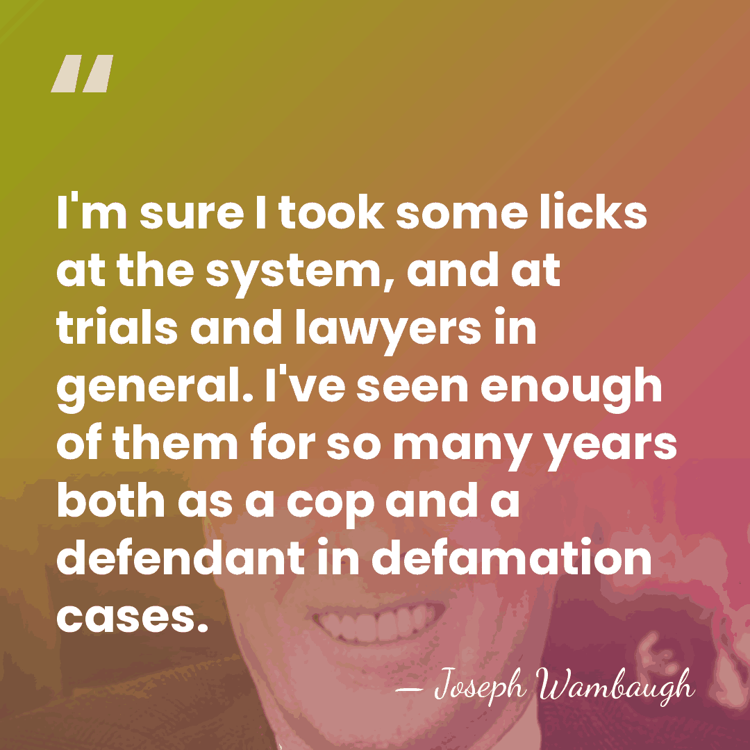 I'm sure I took some licks at the system, and at trials&hellip; - Joseph Wambaugh