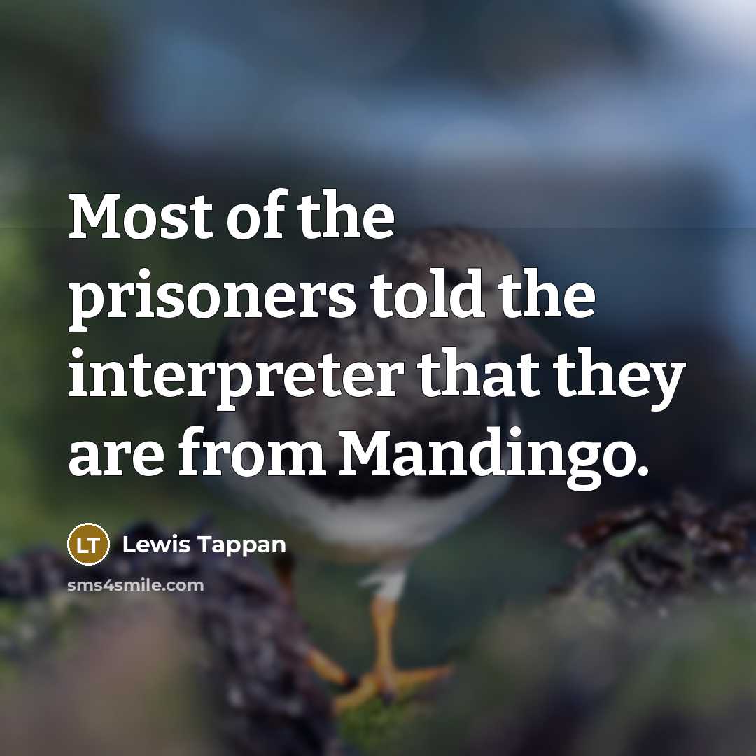 “Most of the prisoners told the interpreter that they are…” quote by Lewis Tappan