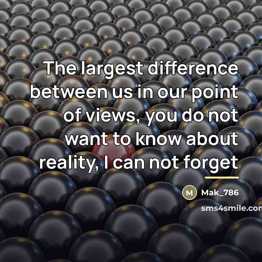“The largest difference between us in our point of views,…” quote by Mak_786