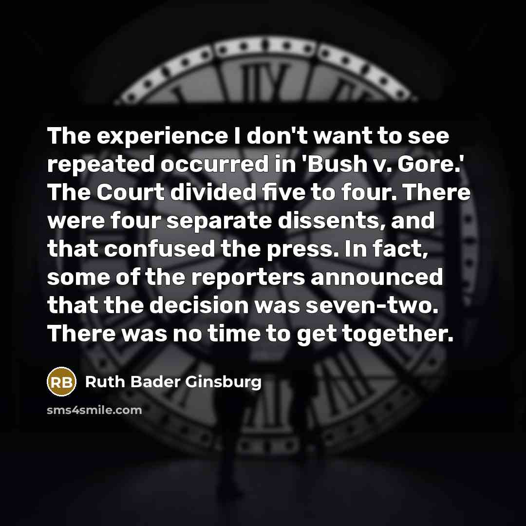“The experience I don't want to see repeated occurred in…” quote by Ruth Bader Ginsburg