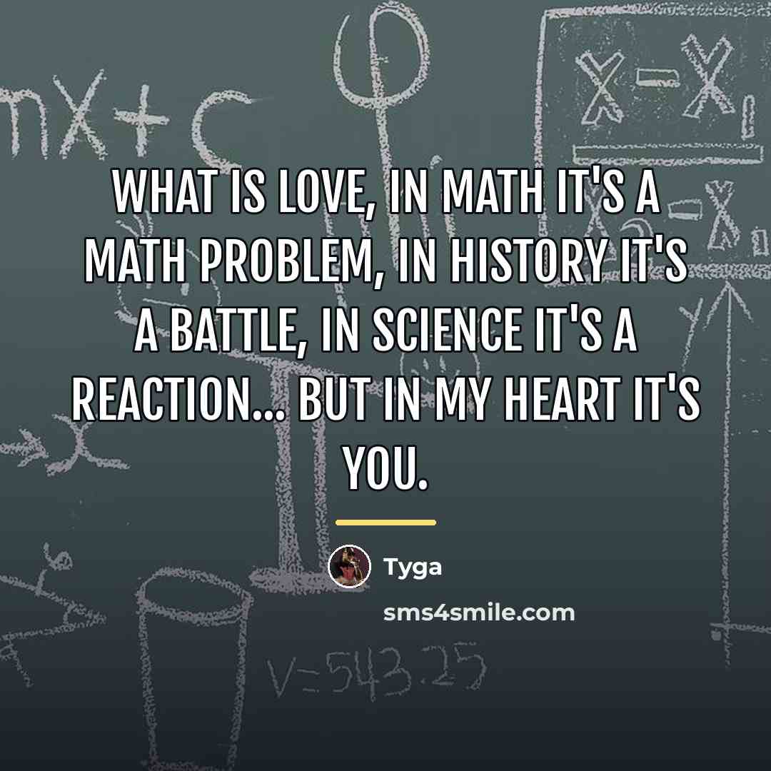 “What is love, In math it's a math problem, In…” quote by Tyga