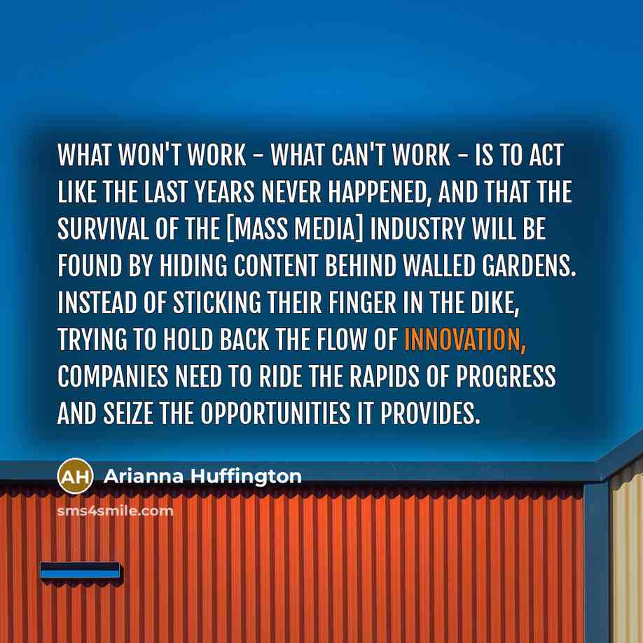 “What won't work - what can't work - is to…” quote by Arianna Huffington