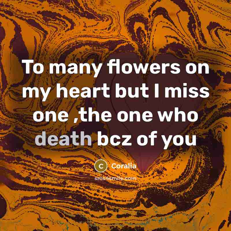 “To many flowers on my heart but I miss one…” quote by Coralia