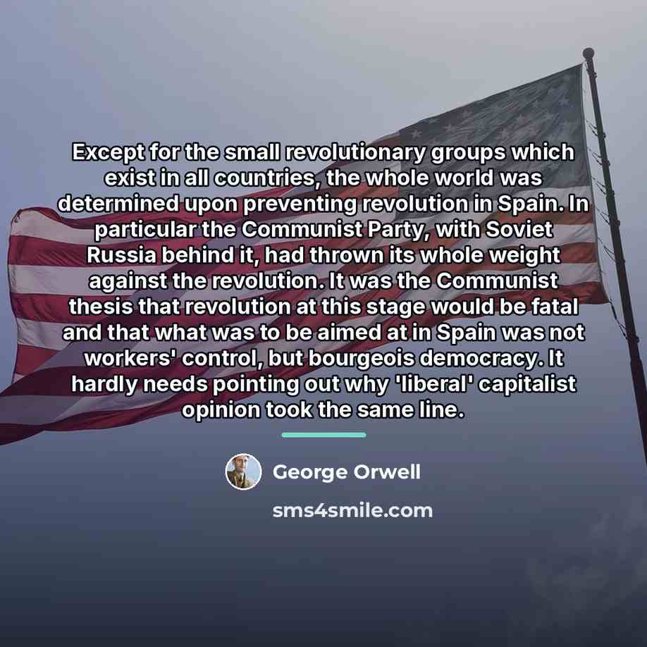 “Except for the small revolutionary groups which exist in all…” quote by George Orwell
