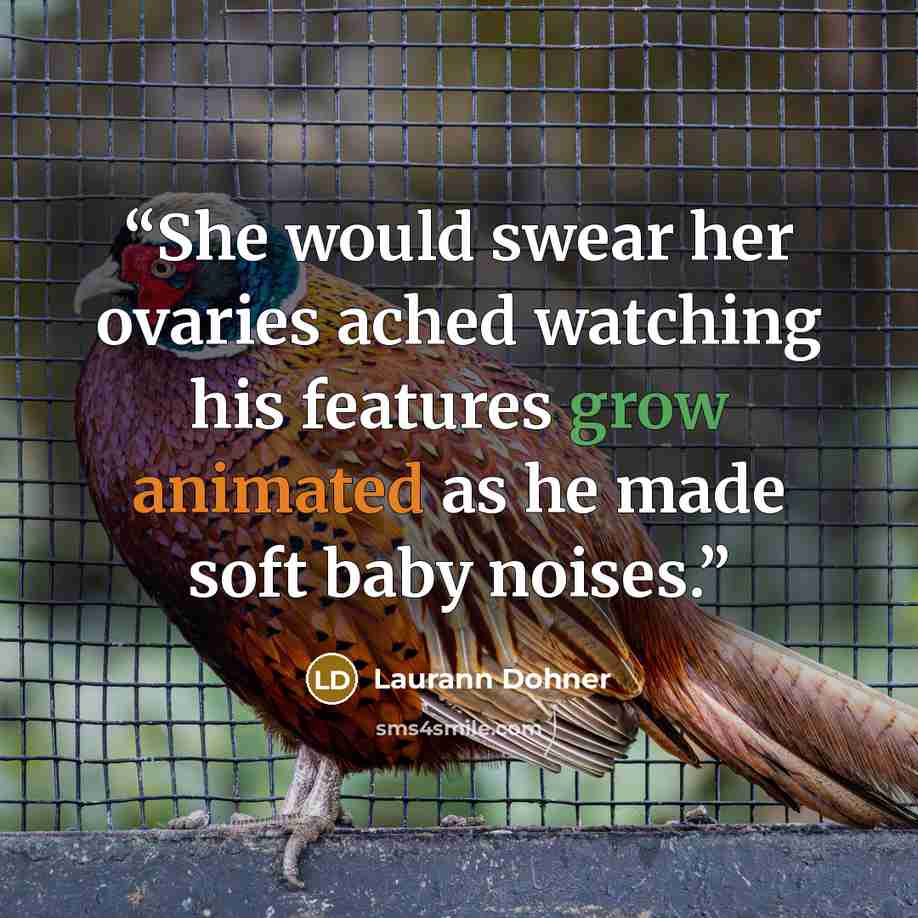 “She would swear her ovaries ached watching his features grow animated as he made soft baby noises.” quote by Laurann Dohner