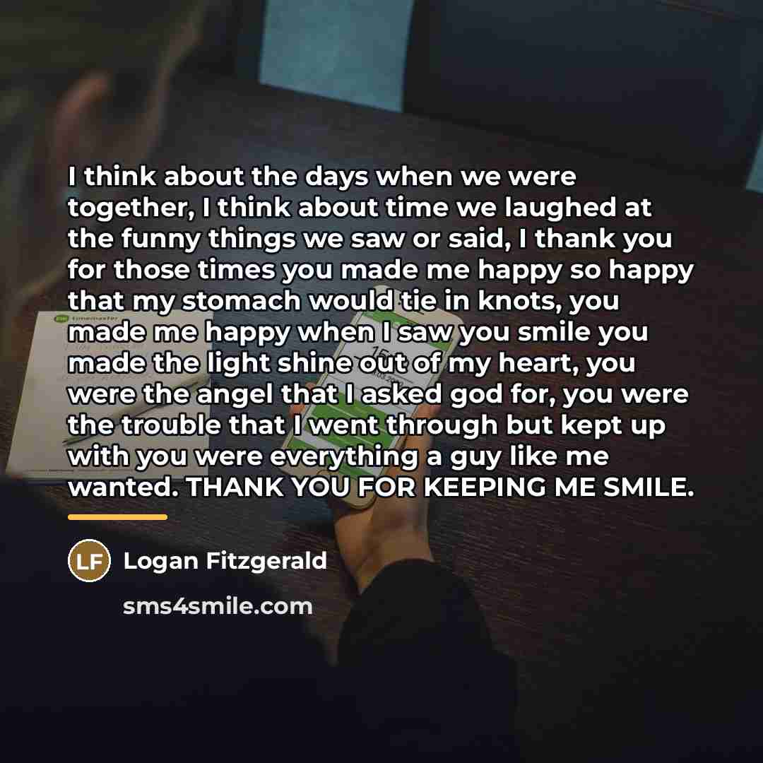 “I think about the days when we were together, I…” quote by Logan Fitzgerald