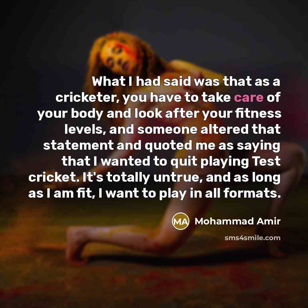“What I had said was that as a cricketer, you…” quote by Mohammad Amir