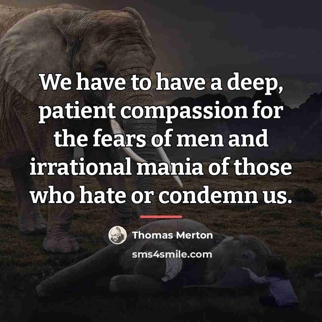 “We have to have a deep, patient compassion for the…” quote by Thomas Merton