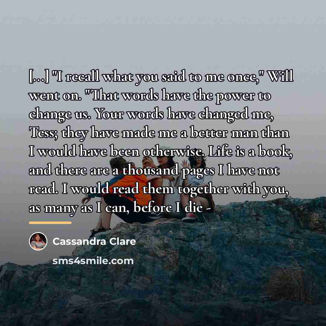 “[...] "I recall what you said to me once," Will…” quote by Cassandra Clare