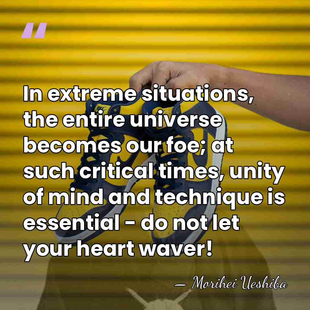 In extreme situations, the entire universe becomes our foe; at such critical&hellip; - Morihei Ueshiba