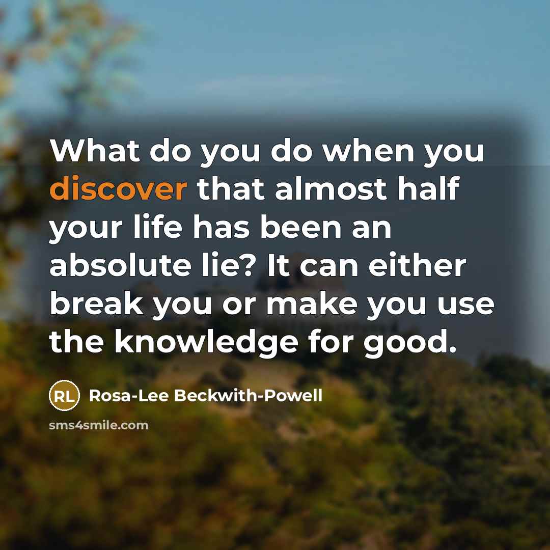 “What do you do when you discover that almost half…” quote by Rosa-Lee Beckwith-Powell