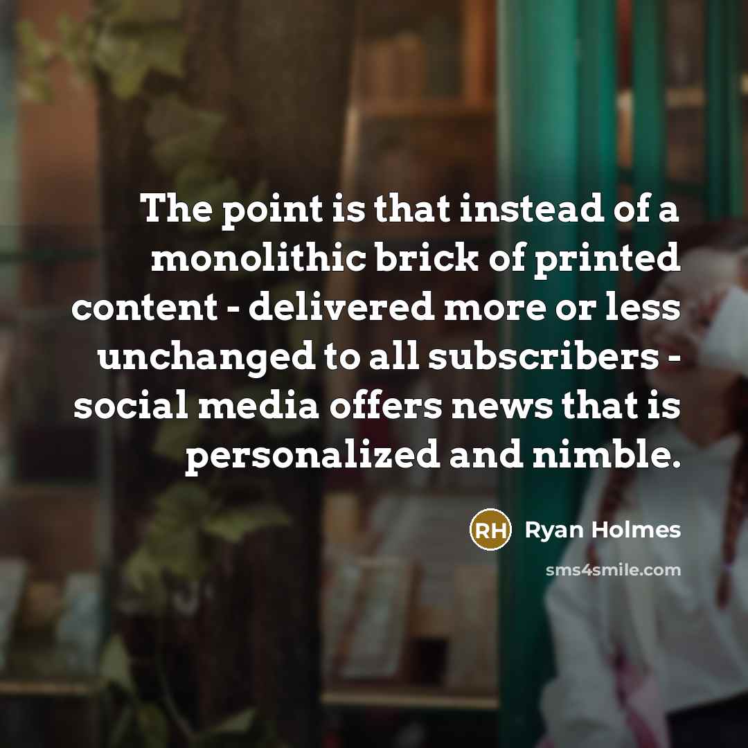 “The point is that instead of a monolithic brick of…” quote by Ryan Holmes