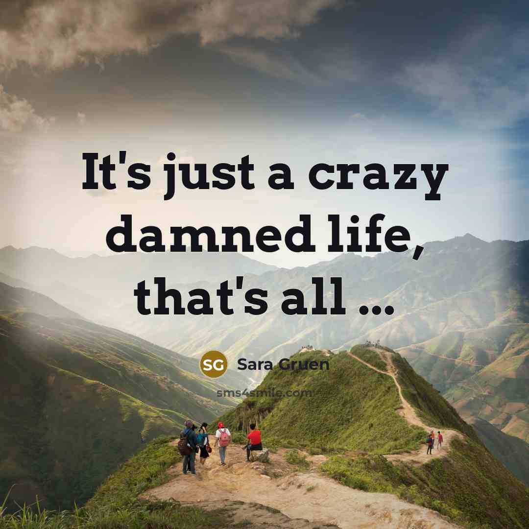 “It's just a crazy damned life, that's all ...…” quote by Sara Gruen